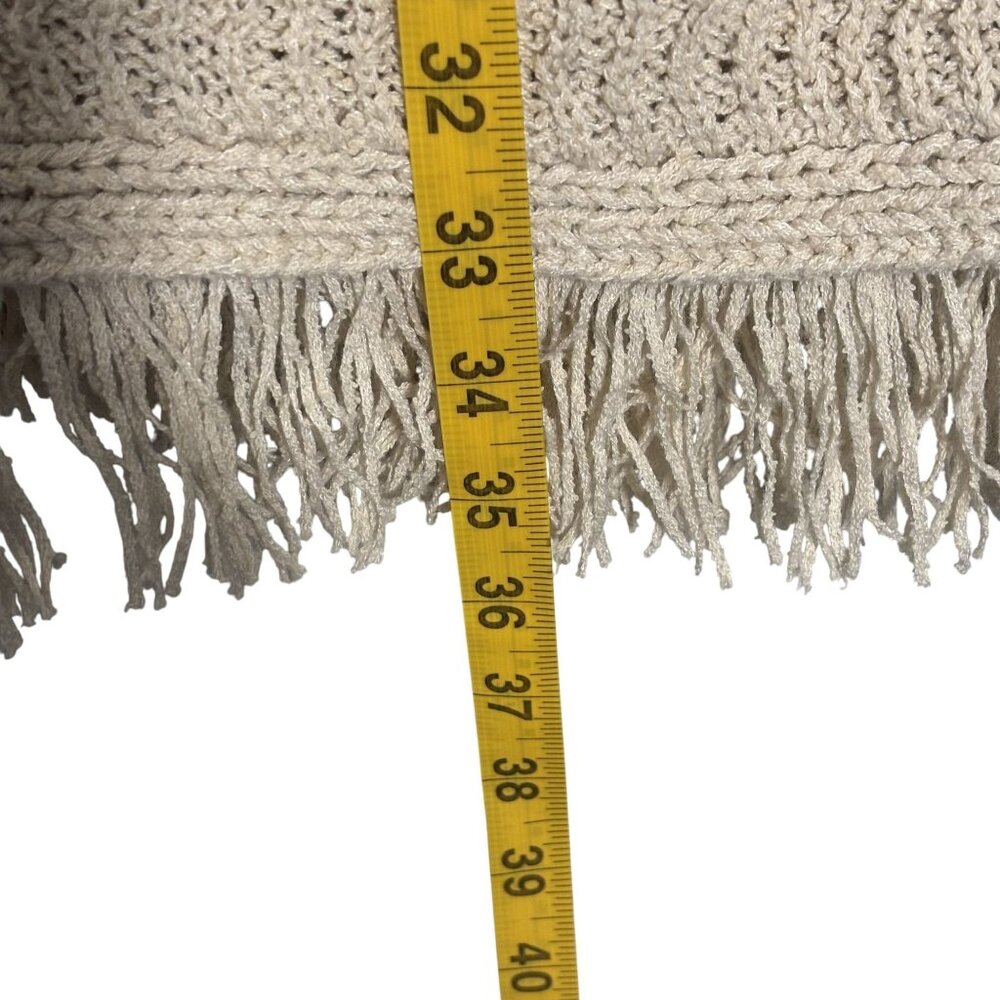 J.Jill Womens Fringe-Hem Oatmeal Pullover Sweater XL Open-Knit Long-Sleeve - Picture 9 of 9